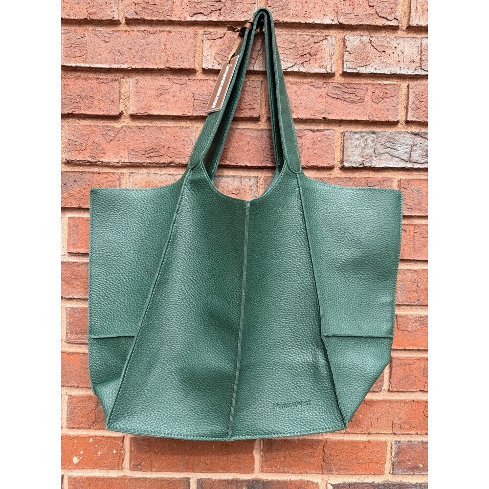 Montana West Green Leather Handbag Large NWT